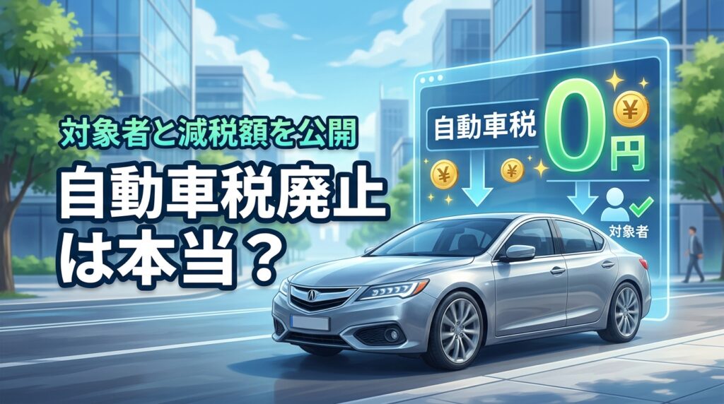 【2026年】自動車税廃止は本当？対象者ならいくらになるか減税額を公開